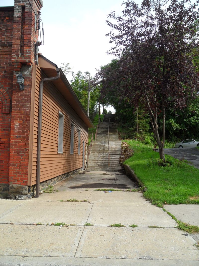 Ilion, NY: The steps off of Otsego St. at the East end of Second St. going up Armory Hill.