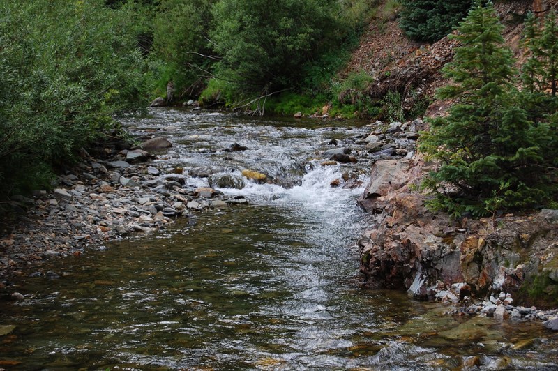 Silverton, CO: Mountain stream in front of the Old Hundred mine, Silverton, Co