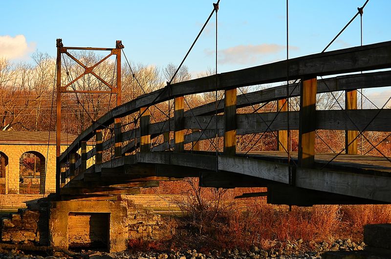 Batavia, IL: Suspension Bridge on Clark Island