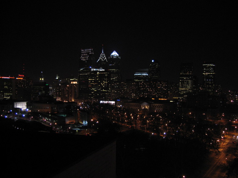 Philadelphia, PA: View of the Skyline with Franklin Institute in foreground and City Hall to the left