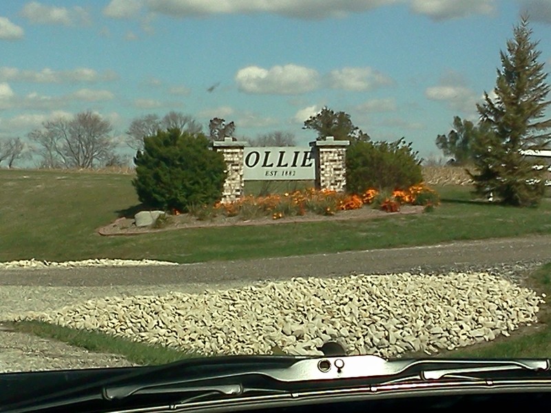Ollie, IA: The welcome sign when entering Ollie.