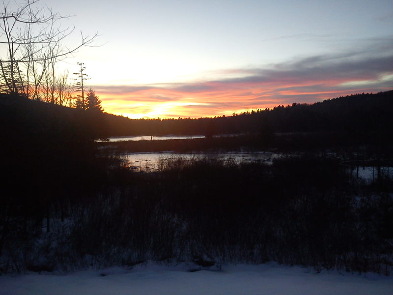 Windham, VT sunset behind our house on Burbee Pond Road,Winham,Vt