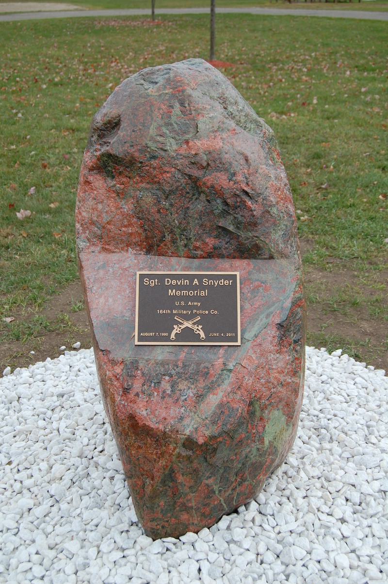 Cohocton, NY: November 2011 - Memorial Dedicated to Sgt. Devin Snyder