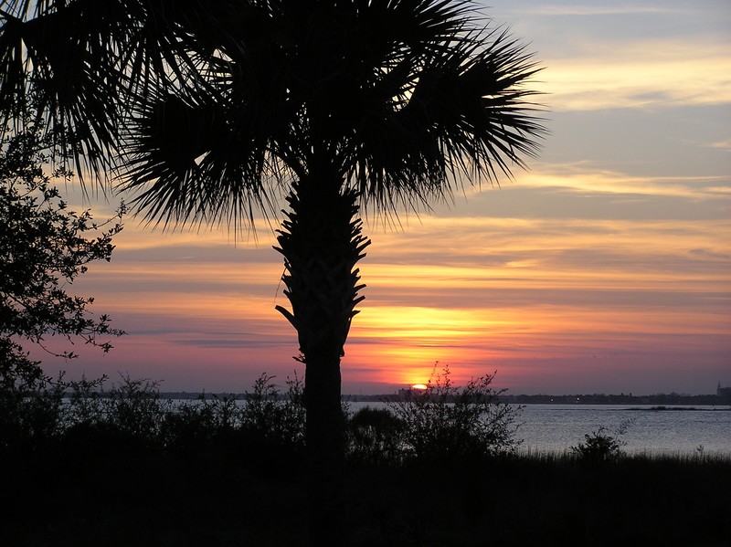 Charleston, SC : Sunset over the harbor photo, picture, image (South ...