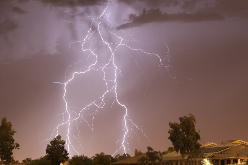 Goodyear, AZ: Lightning in my back yard in Goodyear, Az