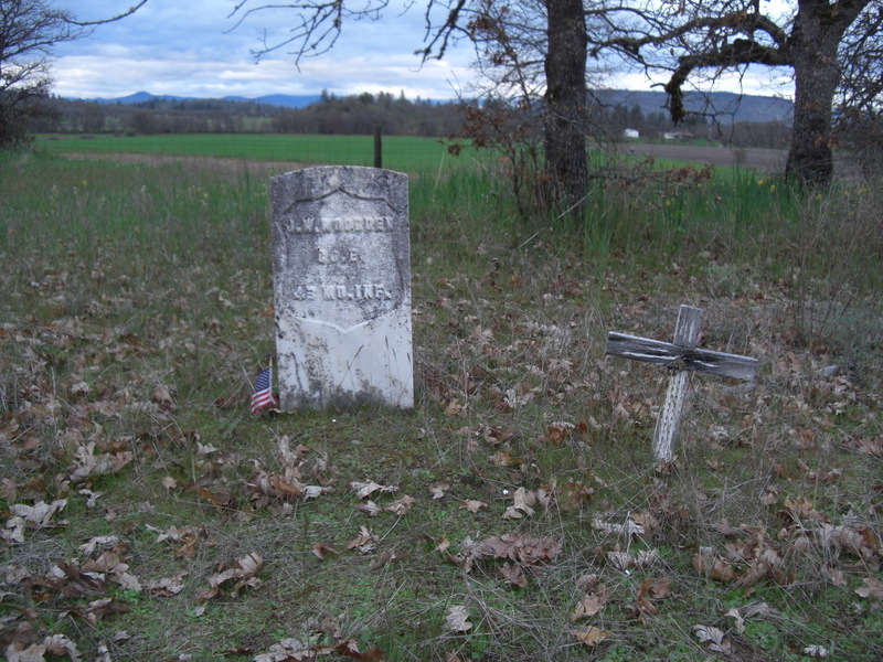 Sams Valley, OR Gravestone and Cross, Pankey Cemetery, Sams Valley
