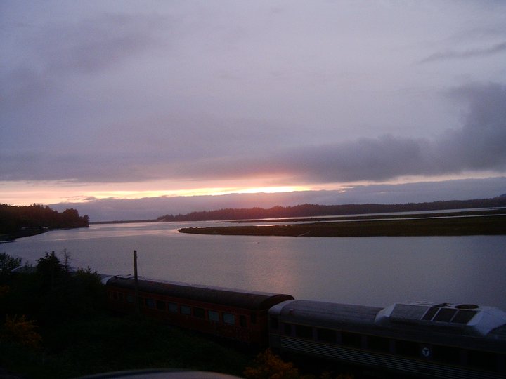 Stevenson, WA: train and sunset
