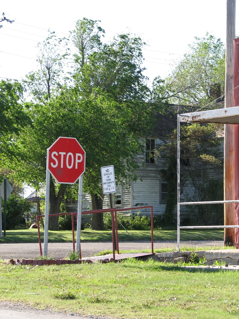 Lorraine, KS: Only Stop Sign in Town, Lorraine, Kansas