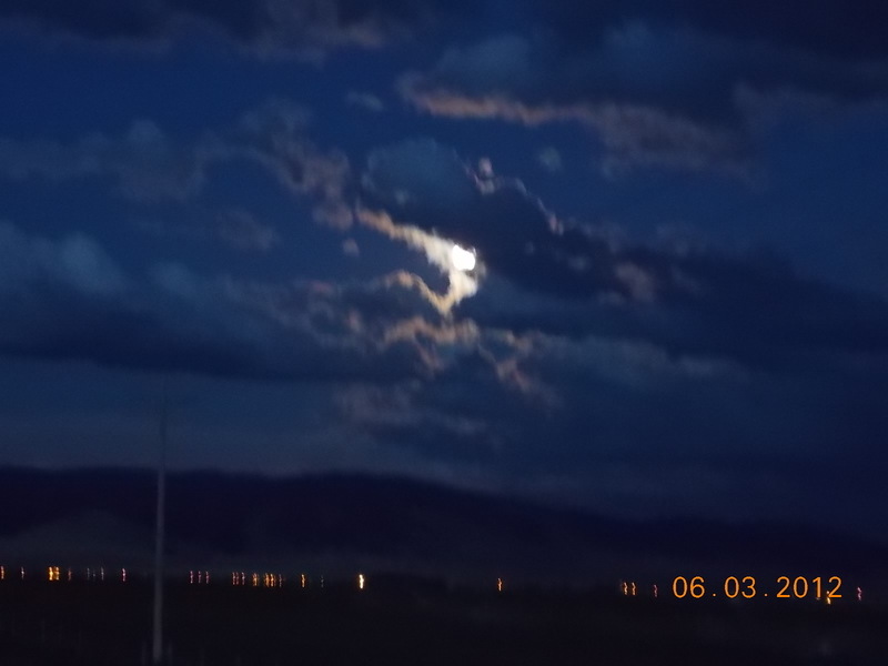 White Sulphur Springs, MT: Moon over White Sulphur Springs, from the north west side.