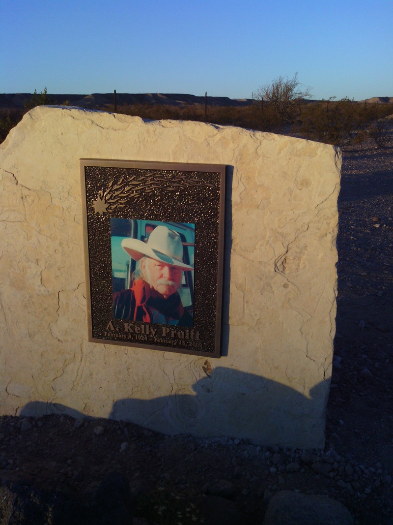 Presidio, TX: A. Kelly Pruitt, February 9, 1924 to February 13, 2009, a true cowboy and artist. Rest in peace.