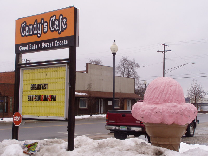 Otter Lake, MI: Giant Ice Cone in the Midddle of Town