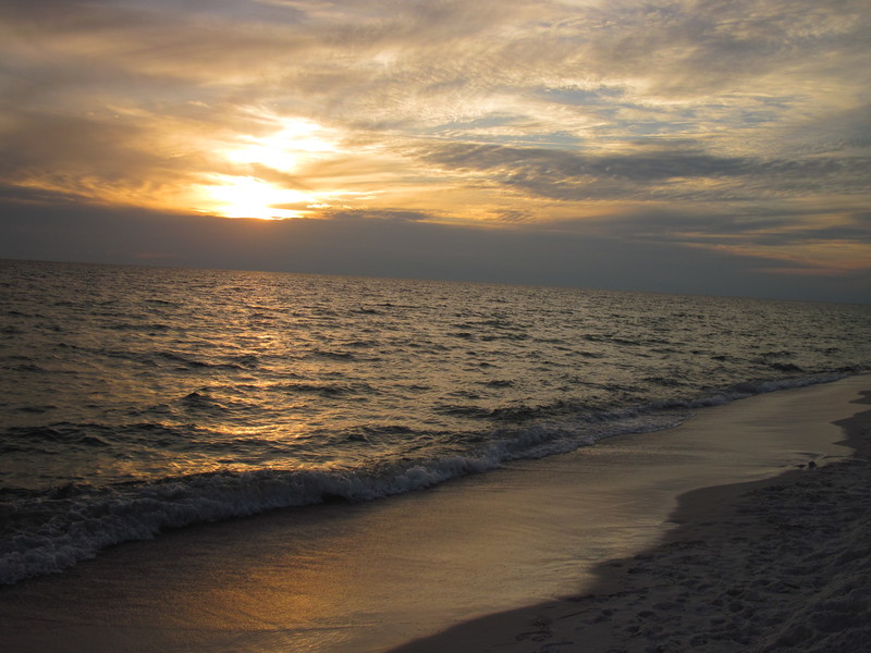 Panama City, FL: Sunset on the Gulf of Mexio as seen from Panama City Beach