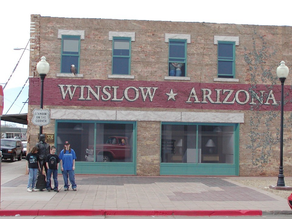 Winslow, AZ: Standing on a corner in Winslow Arizona