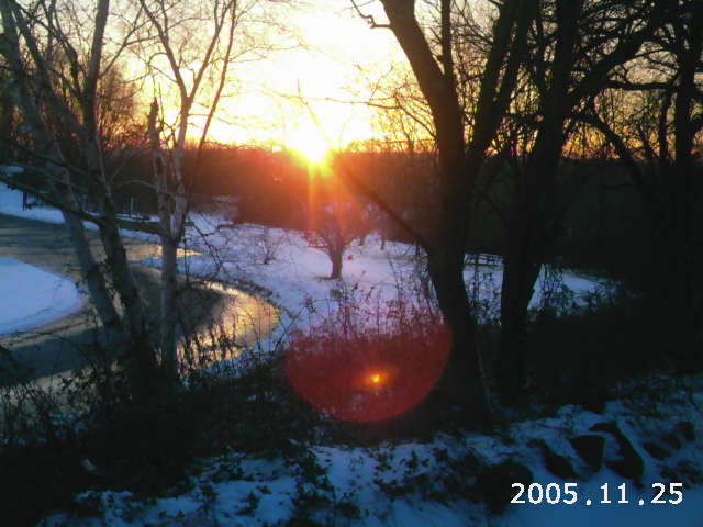Fall River, MA: Sunset after the snow