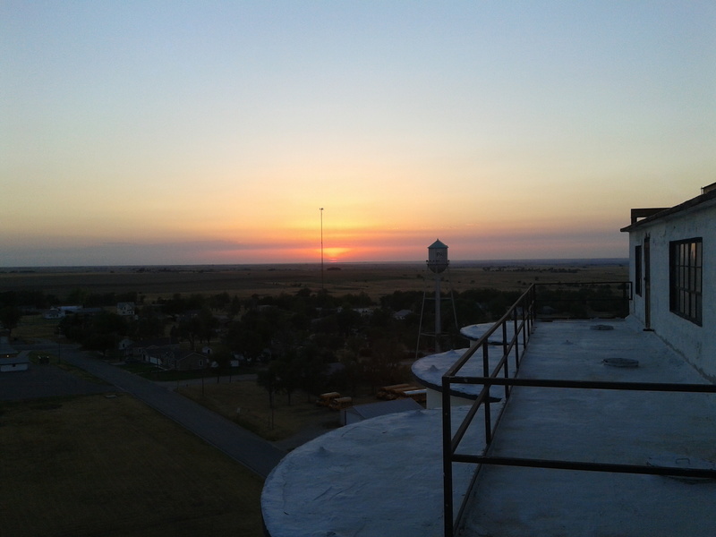 Palco, KS: Goodnight Palco Kansas, taken at the days end of wheat harvest 2012 from on top of the Midland Marketing Elevator.