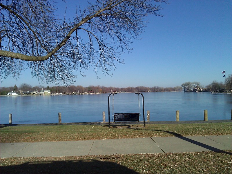 Menasha, WI: A view across the river looking at Menasha coastline.