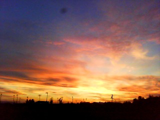 Ferndale, WA: Sunset over the Sports fields at Pioneer Park