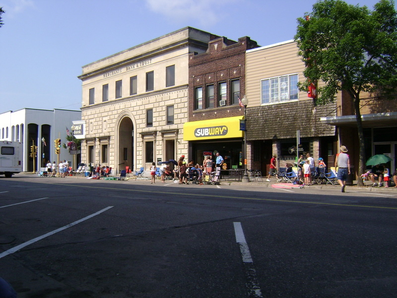 Rhinelander, WI: main street before the 4th of july parade