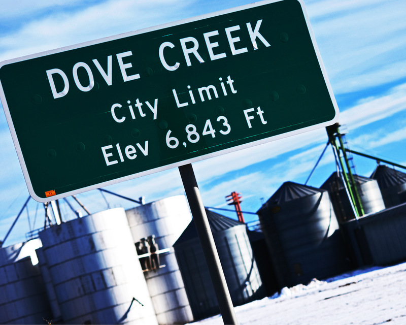 Dove Creek, CO: City Limit Sign located on HWY 491