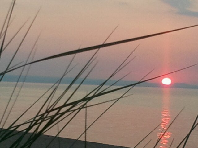 Harvey, MI: Sunset at beach in Harvey, Hwy 28, parking just east of casino