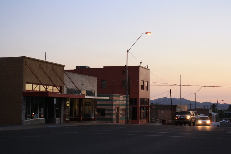 Superior, AZ: Sun setting on Main St, Superior