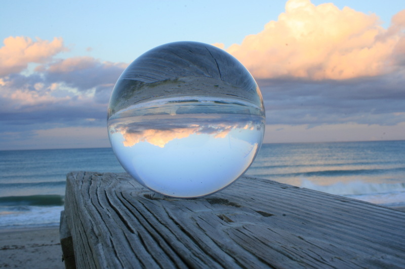Melbourne Beach, FL: Simple crystal ball turns the world upside down- surf rd beach access