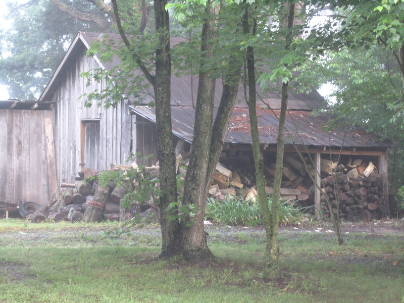 Seagrove, NC: Small Barn holding wood for winter