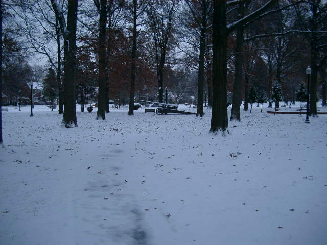 Lansdale, PA: memorial park in the winter