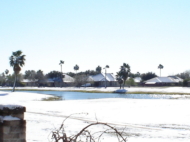 Pharr, TX: This is the first time in recorded history that Pharr, Texas had snow on Christmas.December 25, 2004.