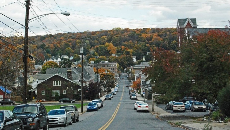 Bangor, PA: Looking down Broadway, autumn 2012