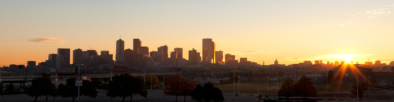 Denver, CO: Denver sunrise, Colfax and Federal Ave.
