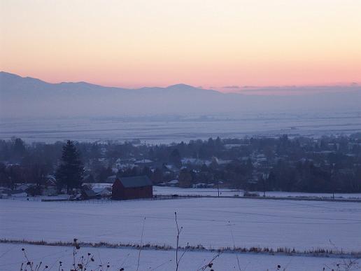 Richmond, UT: Winter Sunset Overlooking Richmond City