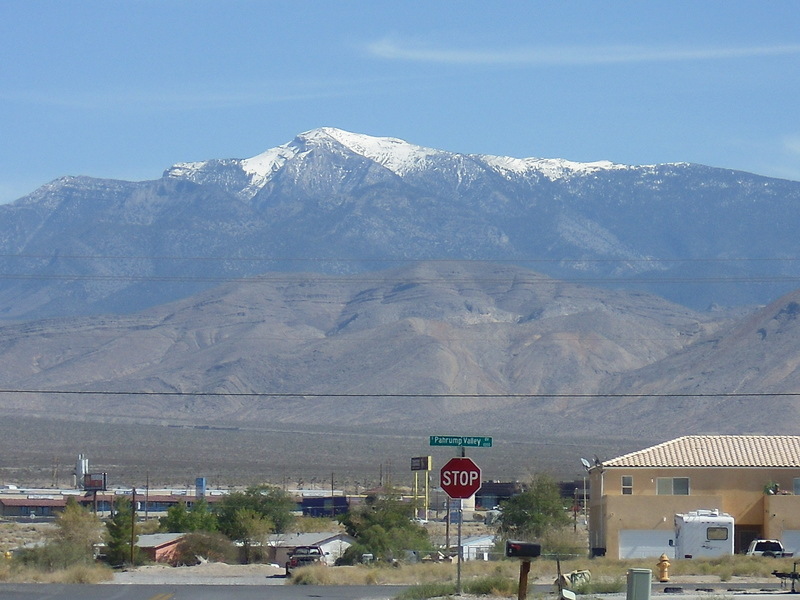 Pahrump, NV: Mt Charleston from Pahrump Valley Blvd.