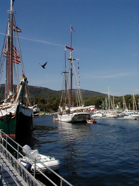 Camden, ME: Schooners in Camdon Harbor