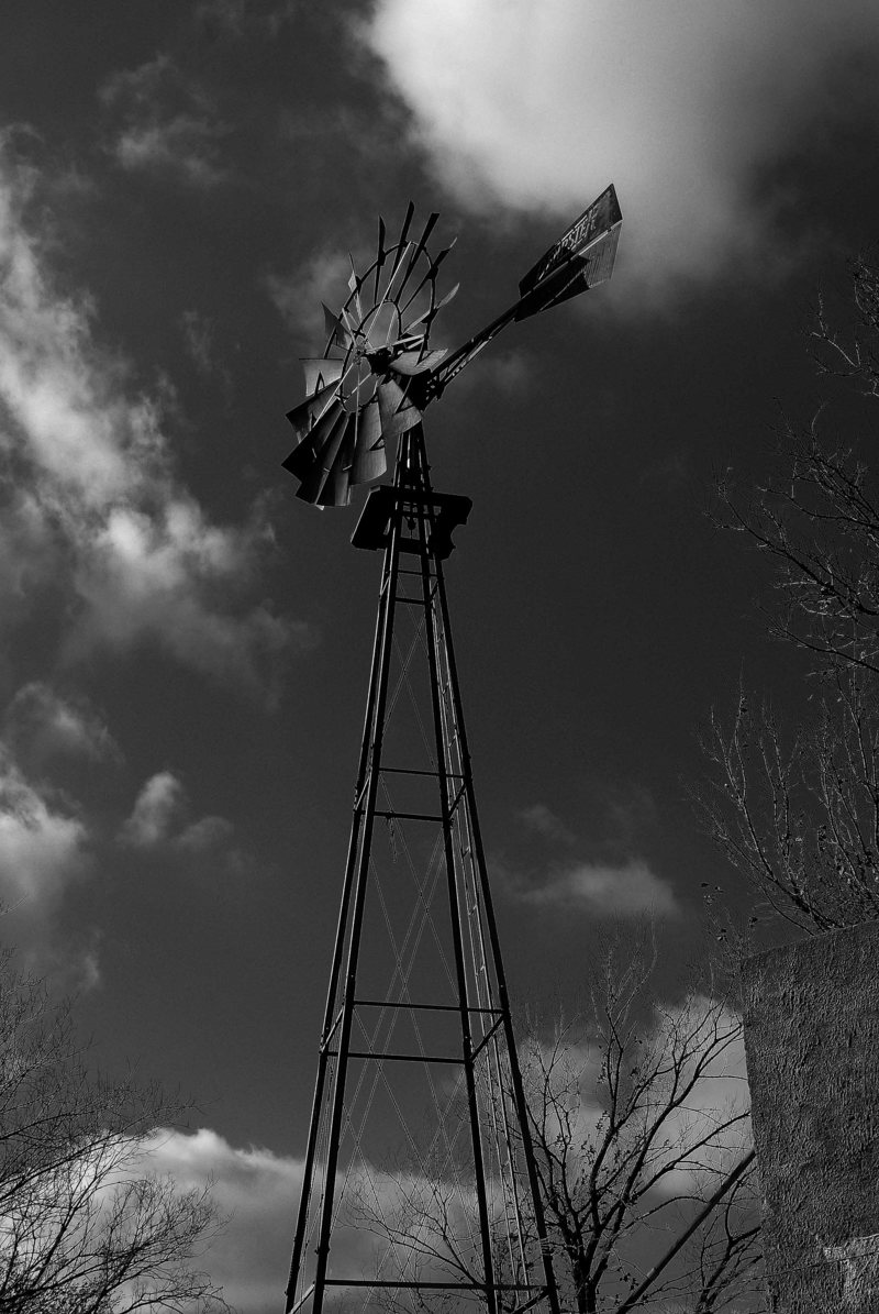 Jones, OK: Wilson Windmill in Jones in Black & White