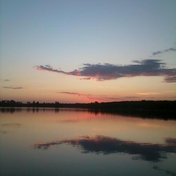 Spooner, WI: sunrise on cable lake