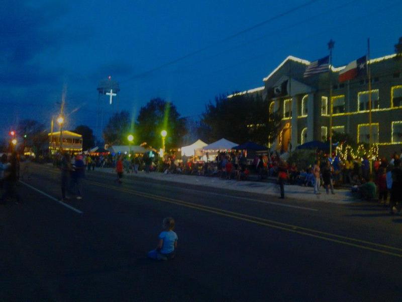 Coldspring, TX: Christmas on the Square 2012, just before the start of the lighted parade.