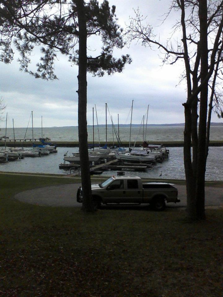 Coldspring, TX: Marina at Cape Royale on a stormy day.
