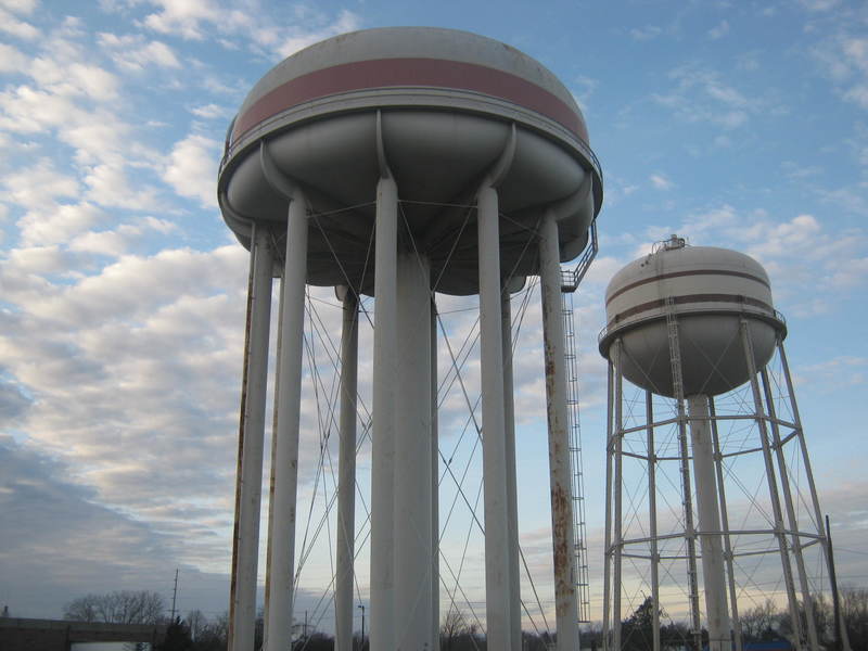 Rantoul, IL: The water towers from the former Chanute Air Force Base.
