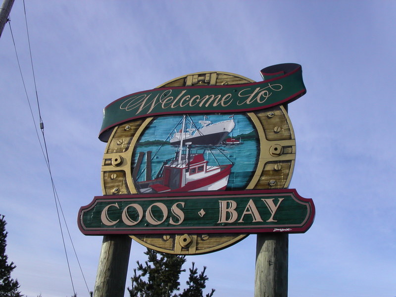 Coos Bay, OR : Welcome Sign by the Newmark Center photo, picture, image ...