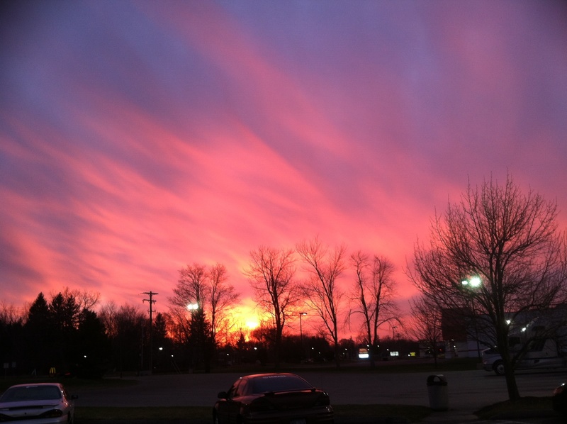 Allendale, MI: Sun set from McDonalds drive thru