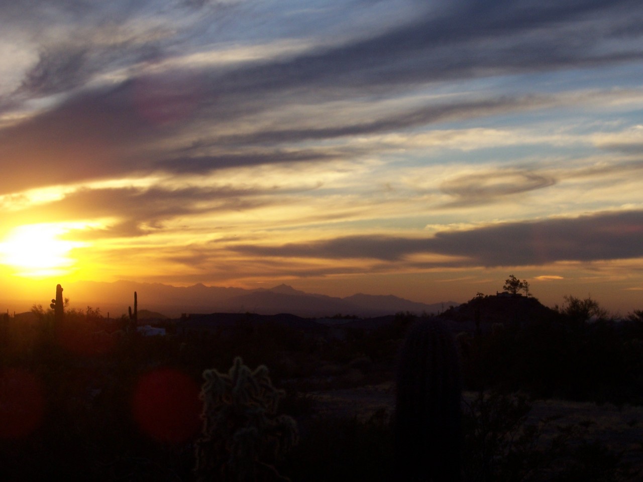 Mesa, AZ: January Sunset looking west over Mesa