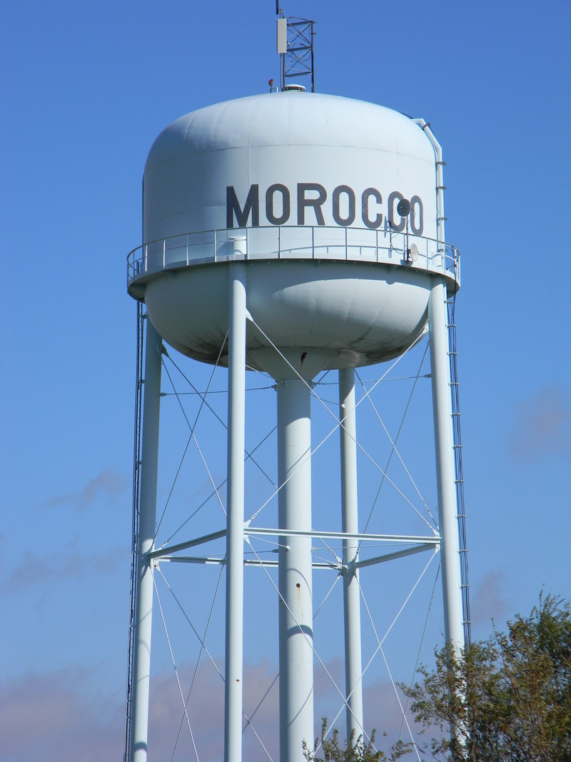 Morocco, IN: Morocco Water Tower