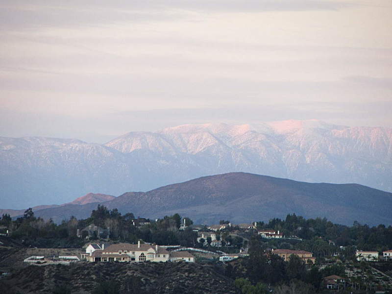 Temecula, CA: View of Temecula looking north to the snow capped San Bernadino Mountains