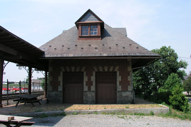 Greencastle, PA: Greencastle's old railroad station by the Norfolk Southern passing siding.