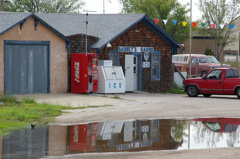 Clarendon, TX: MARINE SHOP along State Highway 70 serves customers heading to the Greenbelt Reservoir just north of town.