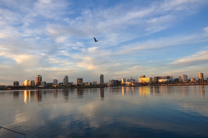 Long Beach, CA: City of Long Beach, Ca. View from the Ocean