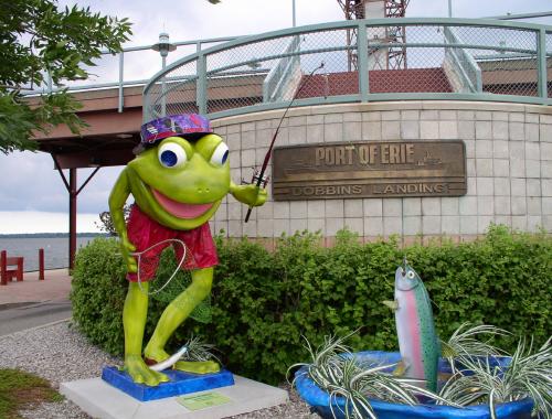 Erie, PA: Colorful frog stands guard in Erie