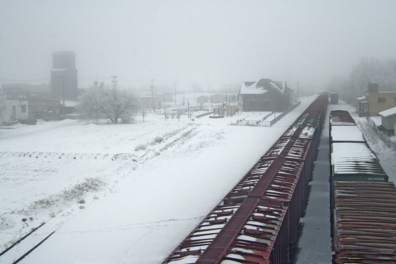 Bemidji, MN: Train in the Fog Viewed From Irvine Hump Bridge