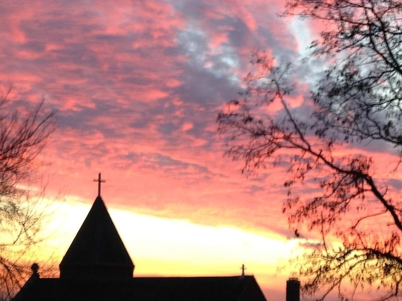 Missouri Valley, IA: Sunset by St Pats Catholic Church